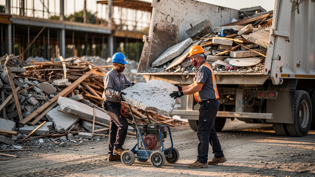 Construction debris loading and sorting